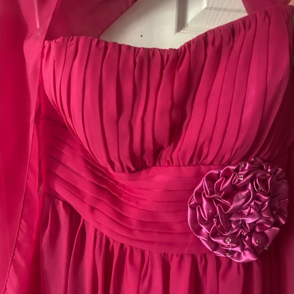 Elegant Pink Strapless Dress - Picture 3 of 5